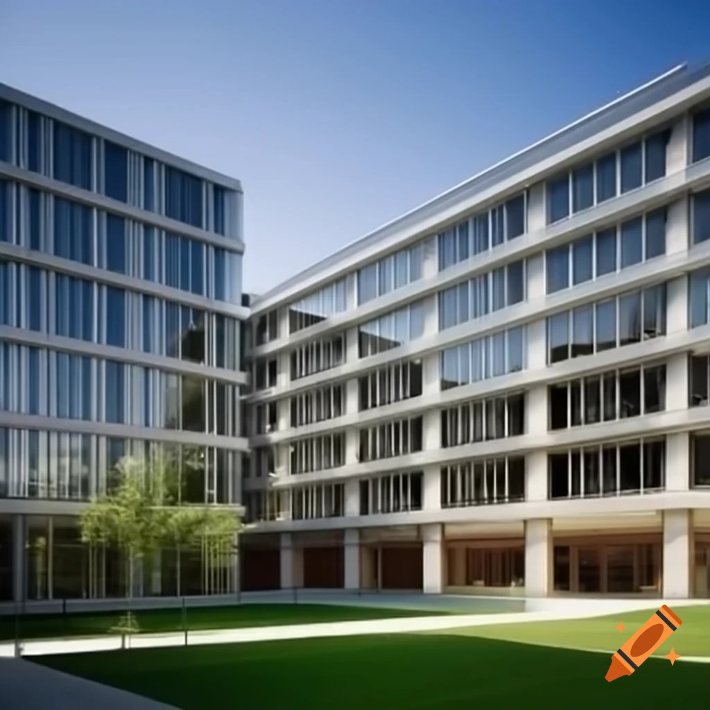 College administration block building exterior