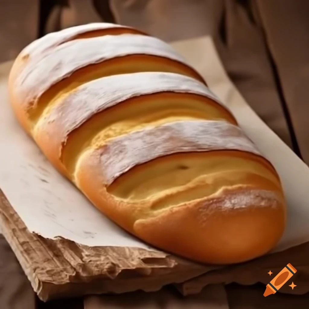 Freshly baked bread on a wooden table