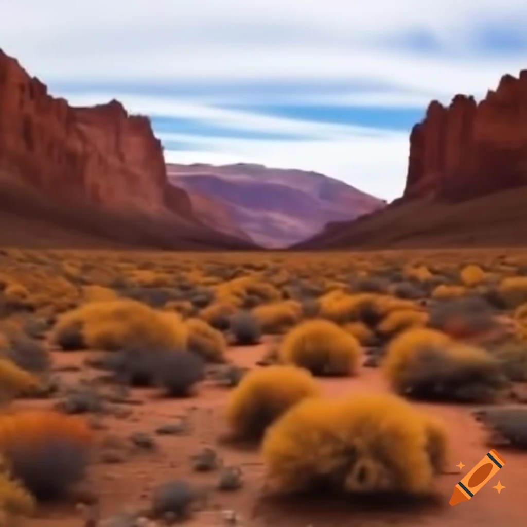 Dried canyon landscape in Chubut, Argentina