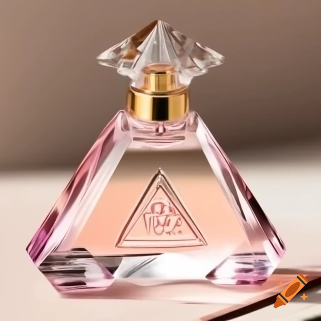 Crystal triangle-shaped perfume bottle with a magical appearance