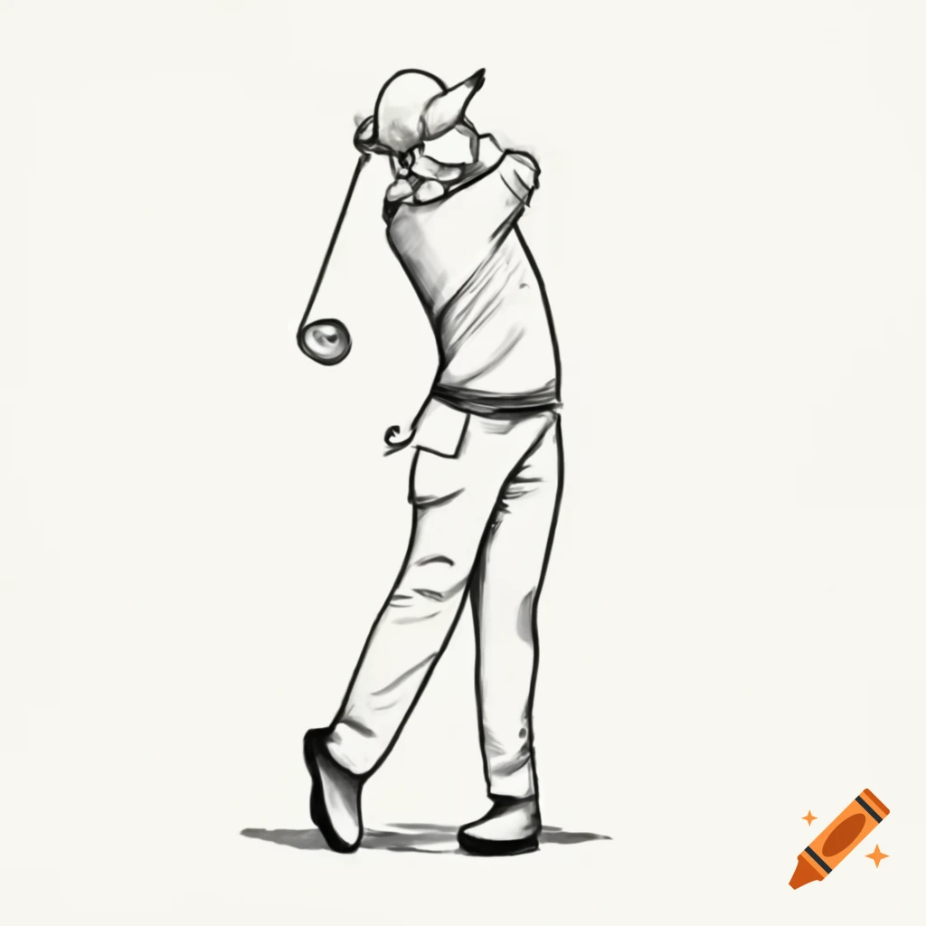 Sketch of golfing activity