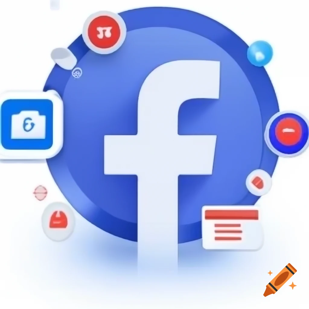 Digital technology graphics related to Facebook
