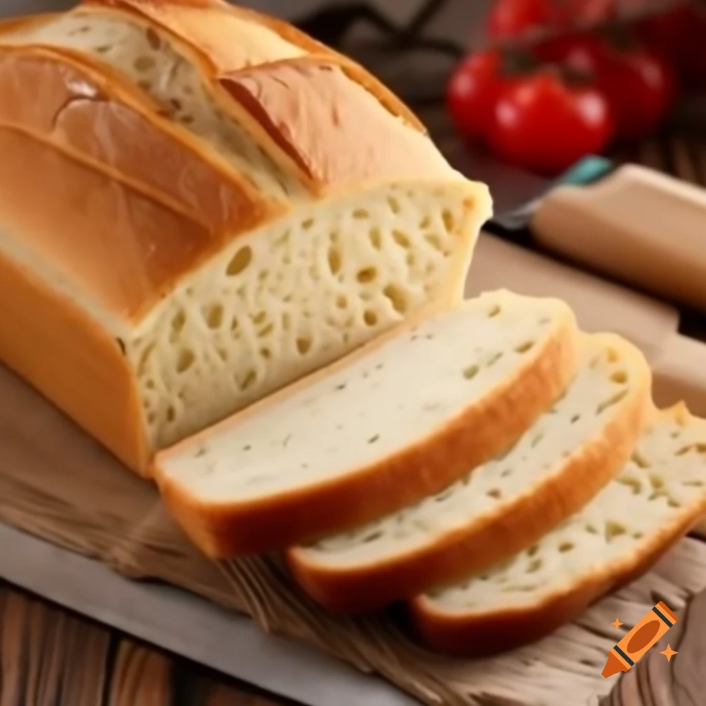 Freshly baked bread on a wooden table