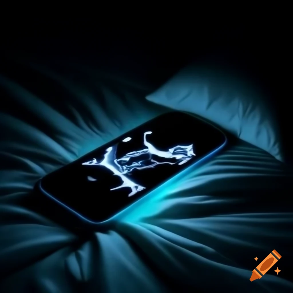 Smartphone on bed glowing in darkness with eerie red light and message 'Do Not Answer'