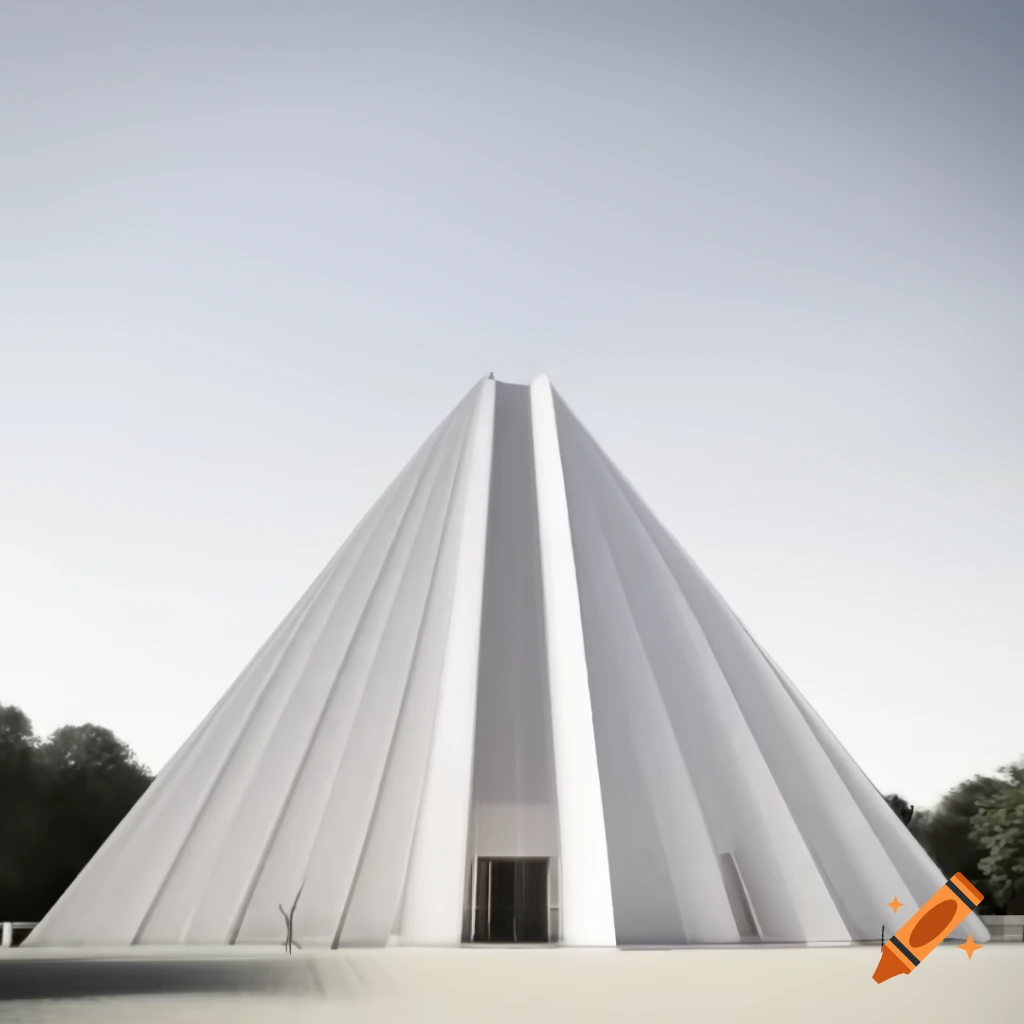 Pencil sketch of interesting pyramid architecture design