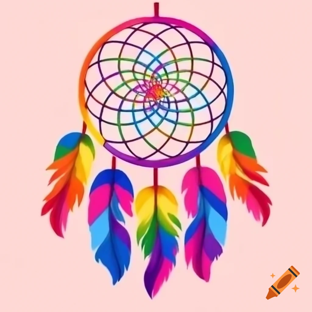 LGBT dream catcher with colorful feathers and 'love wins' text