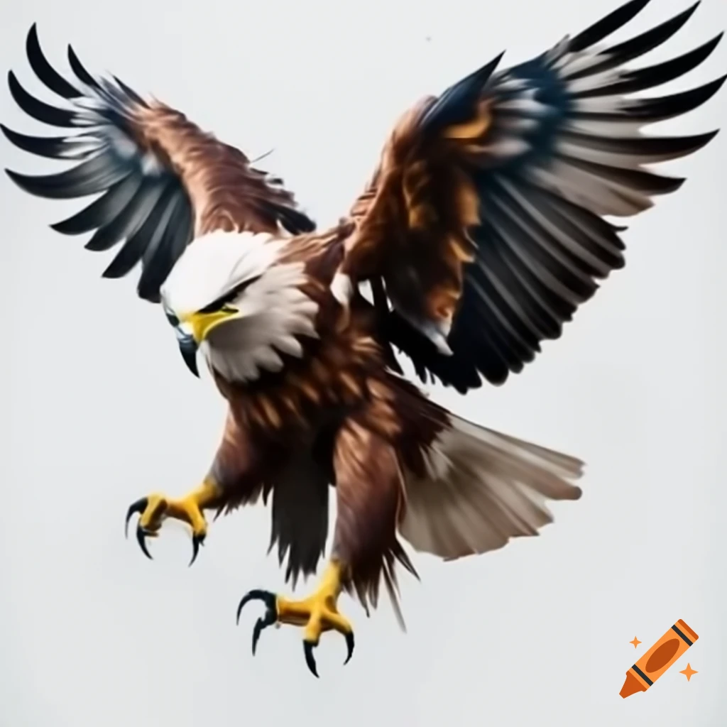 Ultra realistic tattoo flash of majestic eagle with intricate feather details