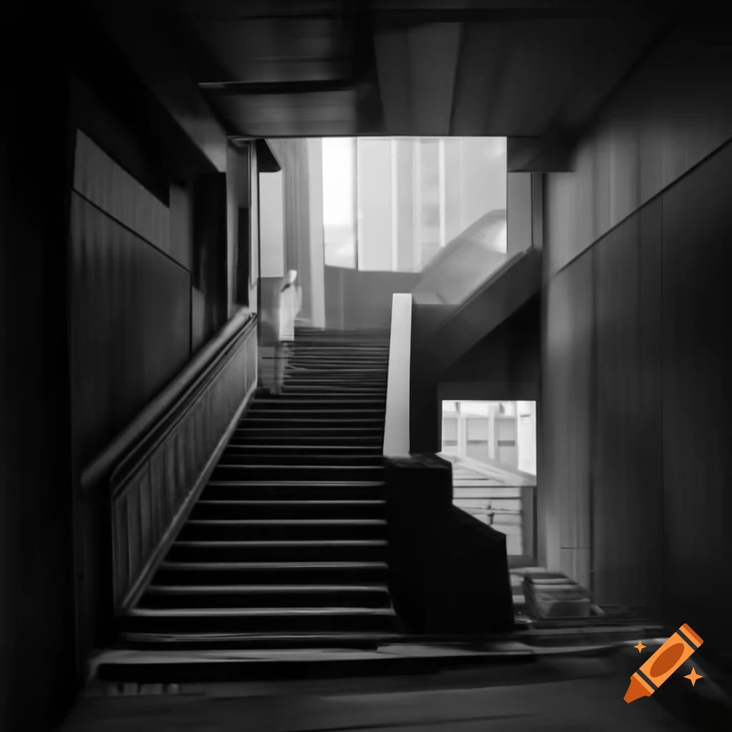 Concrete stairs inside a high-rise building