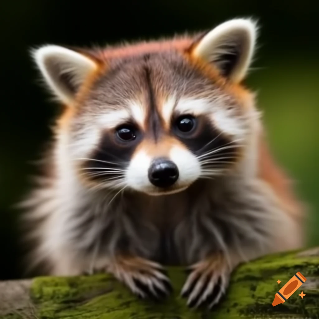 Red-haired raccoon in a natural setting