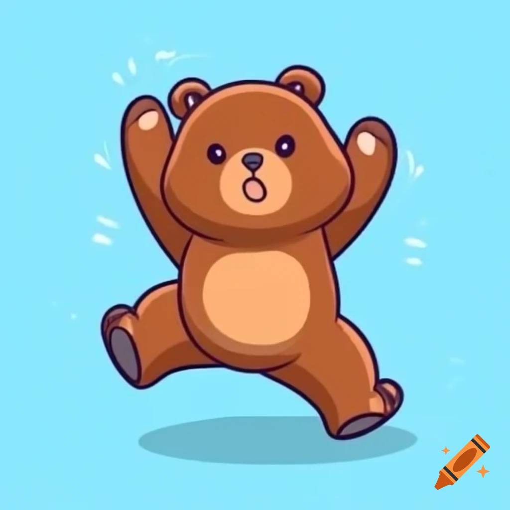 Cute brown bear performing a handstand