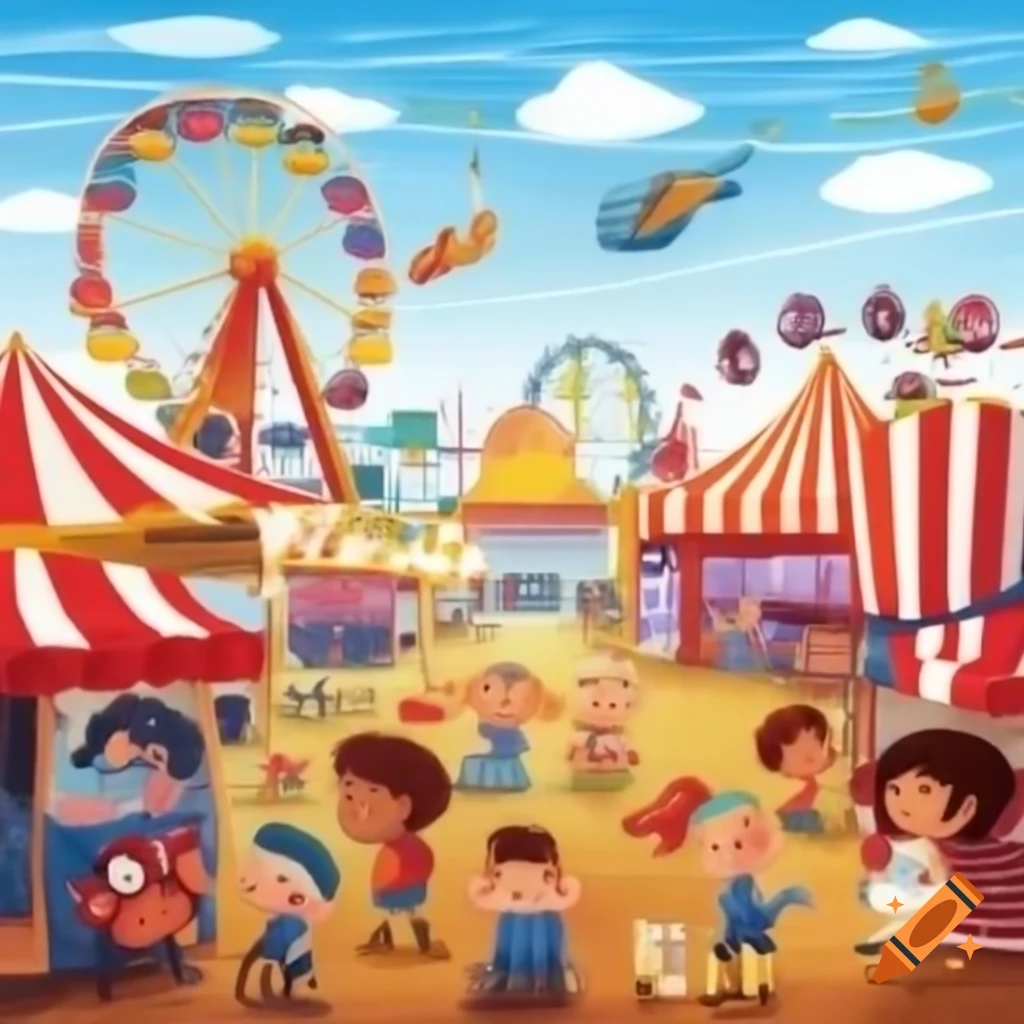 Lively jamboree scene with people celebrating