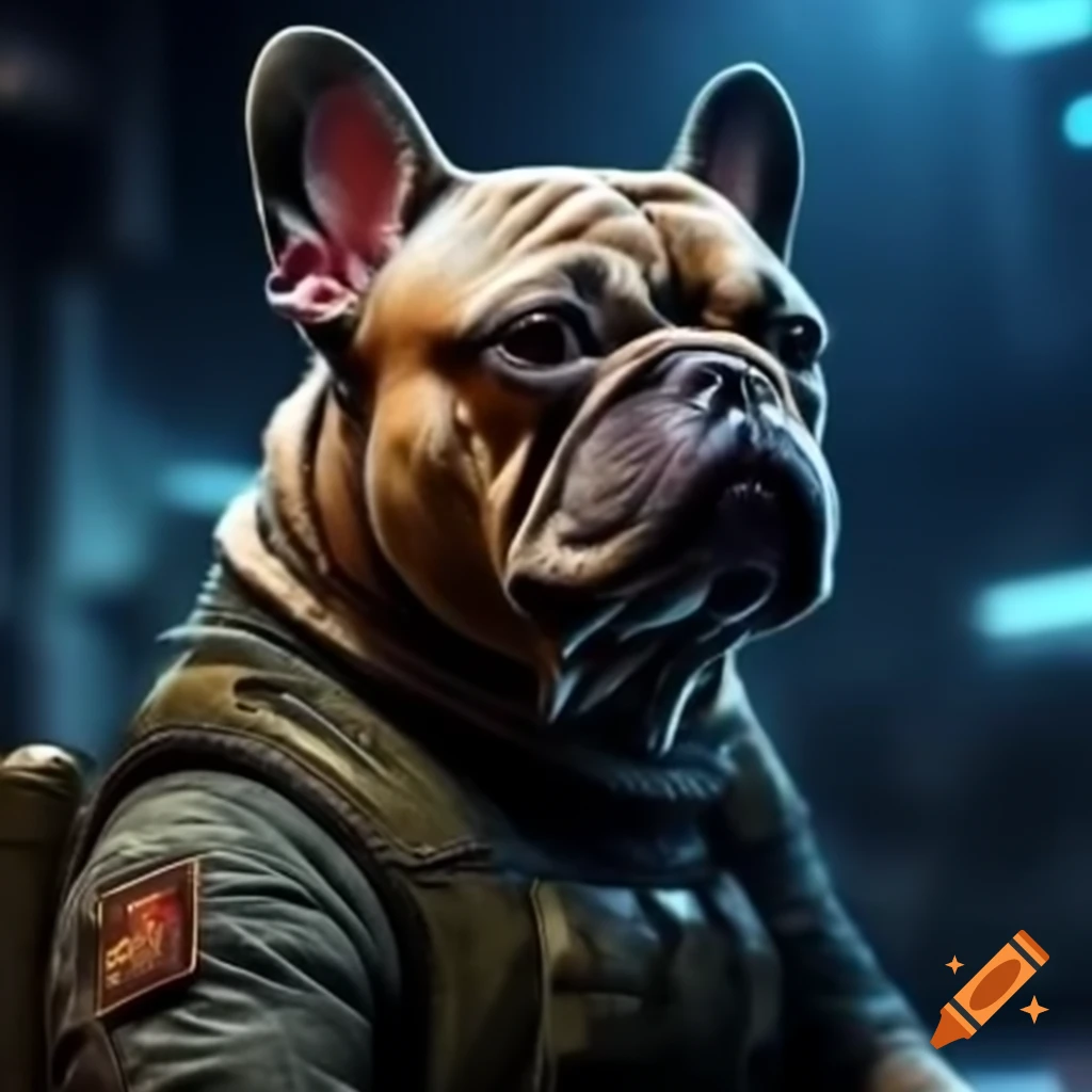 French bulldog in tactical spec ops gear