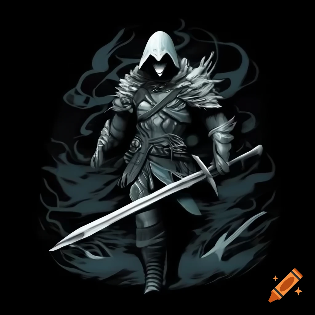 Dark fantasy style hunter depicted with greatsword