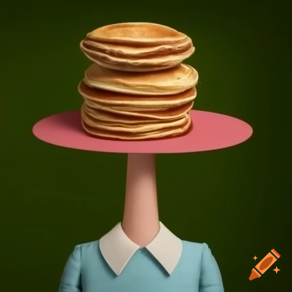 Person with pancake on head, humorous scene