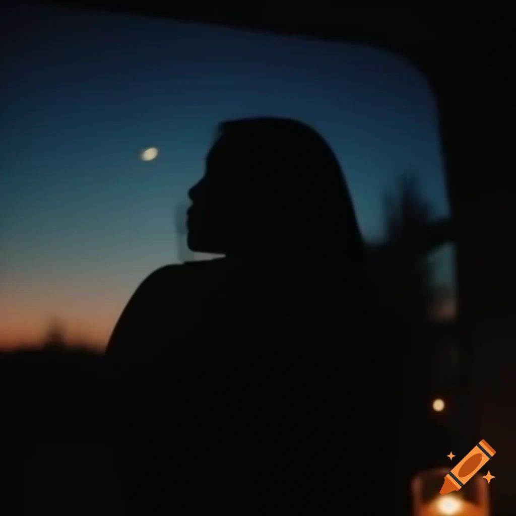 Silhouette of a woman in moonlight creating a cozy atmosphere