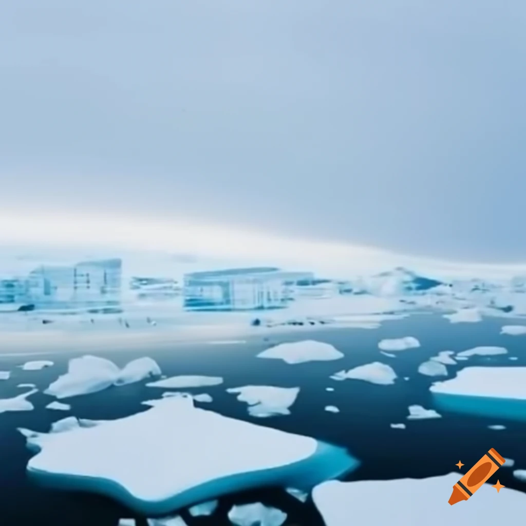 Scenic arctic landscape with snow and ice