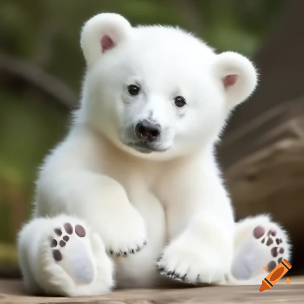 Large white bear in a natural setting