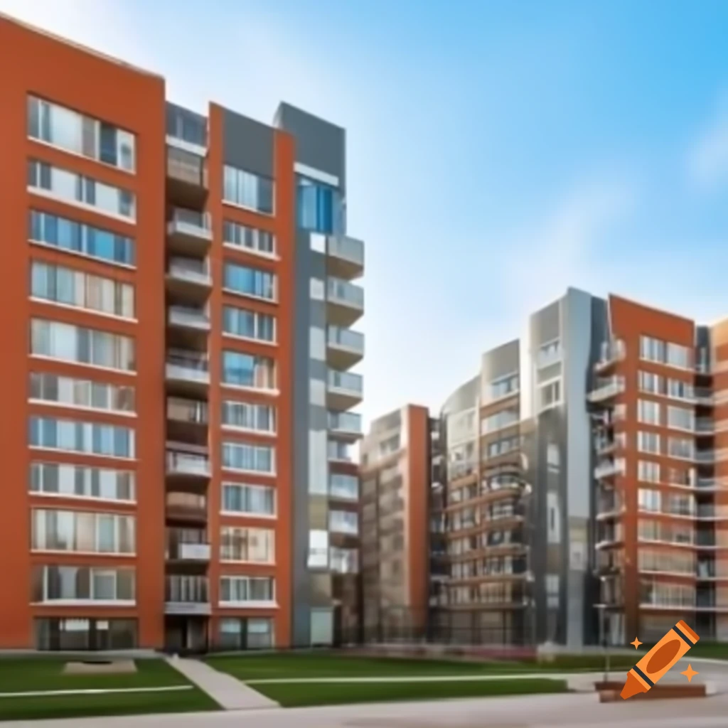 Modern apartment buildings