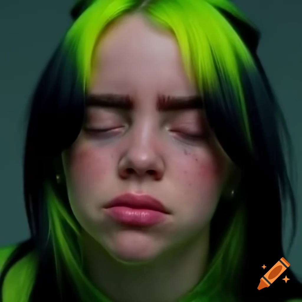 Billie Eilish expressing emotion