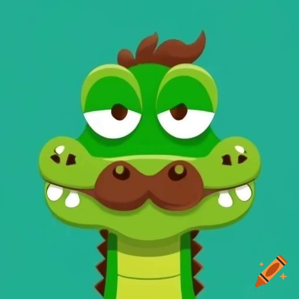 Digital alligator with chocolate dairy mustache