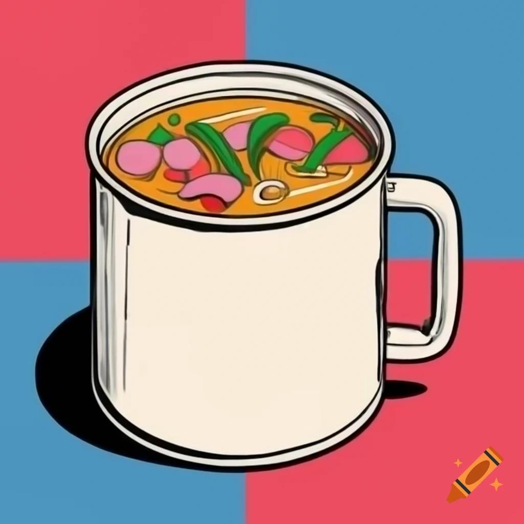 Andy Warhol-style pop art can of soup with bold colors on Craiyon