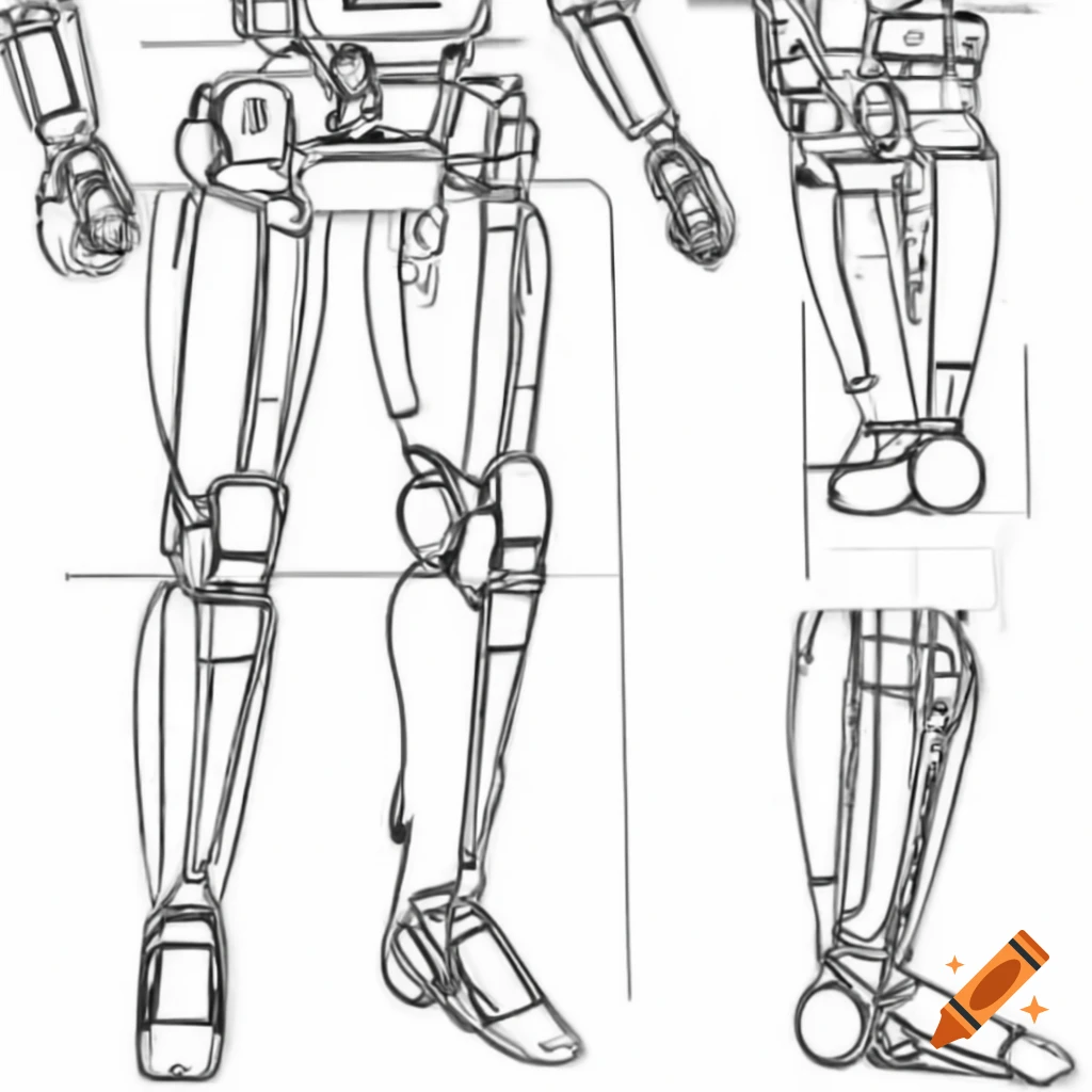 Schematic of robotic leg's kinematic topology illustrating joints and angles