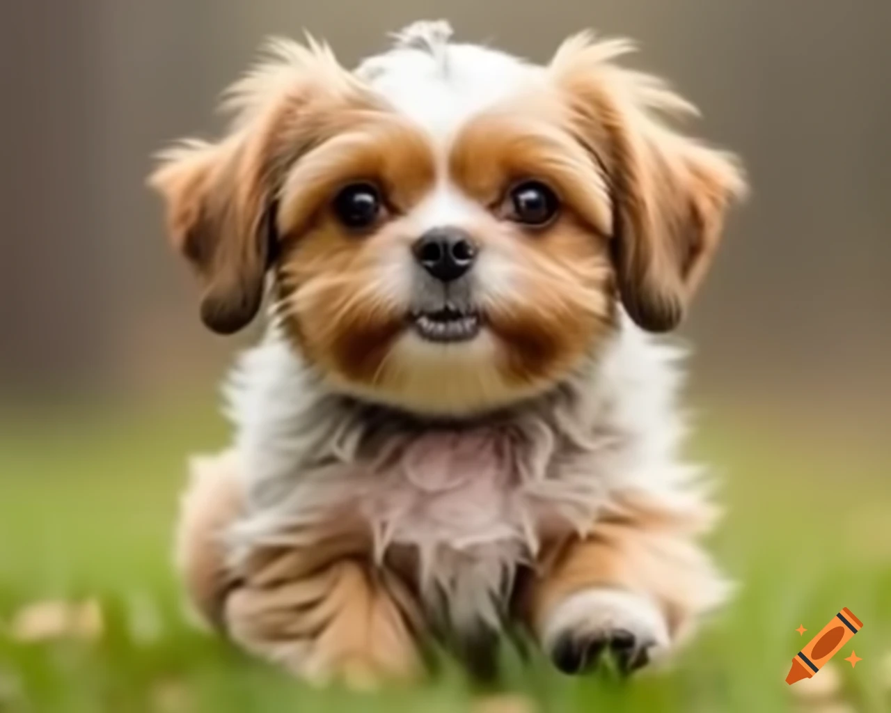 Realistic depiction of a small cute dog