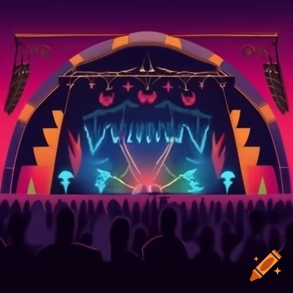 Vector graphics of a rock music festival