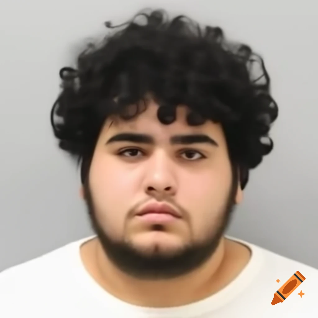 Police sketch of young Turkish Persian man in white t-shirt and black shorts