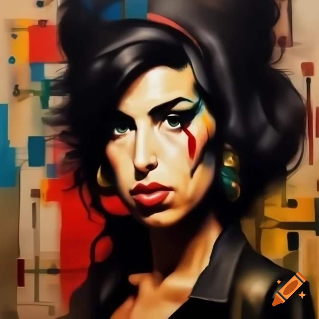 Cubism surrealism futuristic expressionism artwork inspired by Amy Winehouse