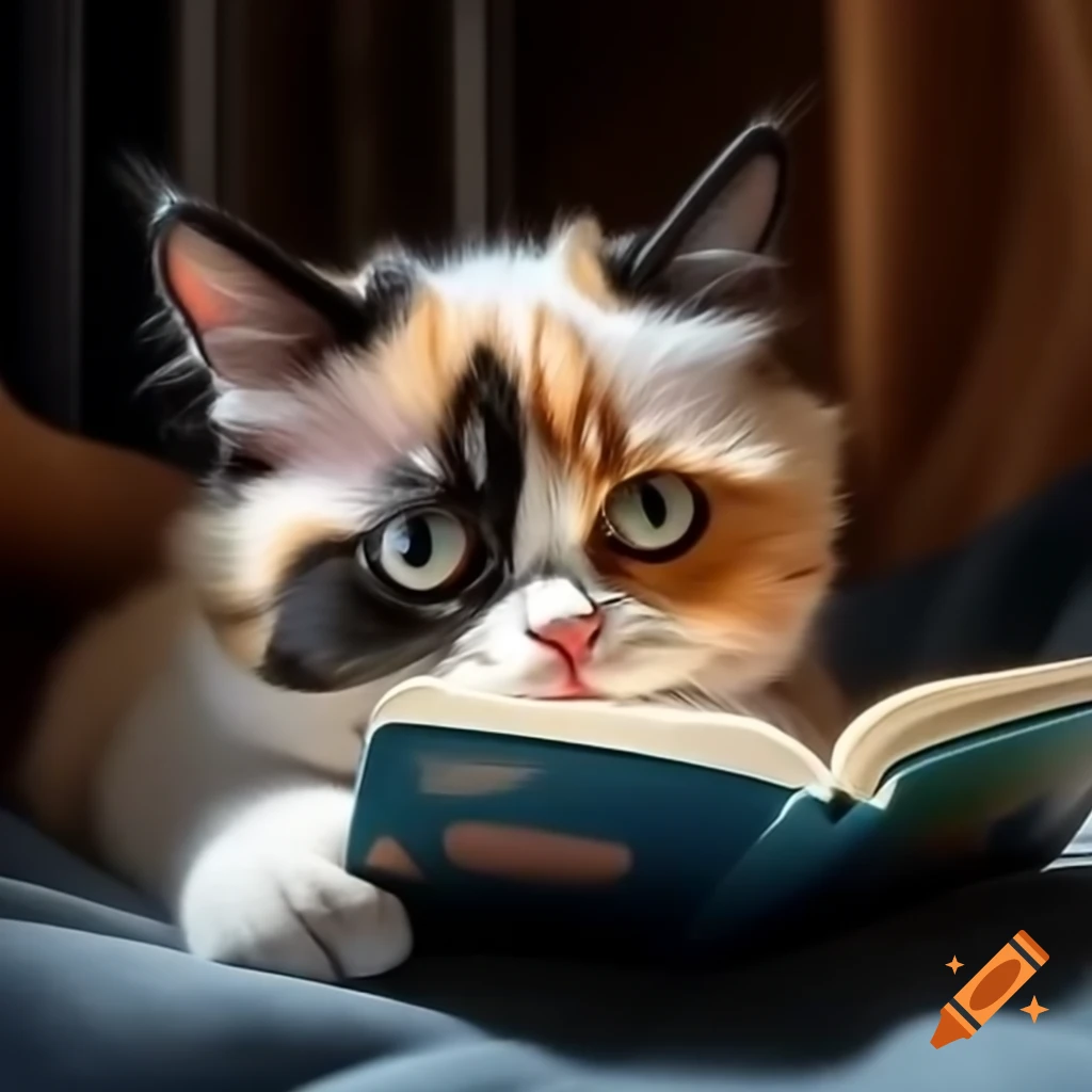 Cute Tortie Cat With Hazel Eyes Reading A First Aid Book On Craiyon cute-tortie-cat-with-hazel-eyes-reading-a-first-aid-book-on-craiyon