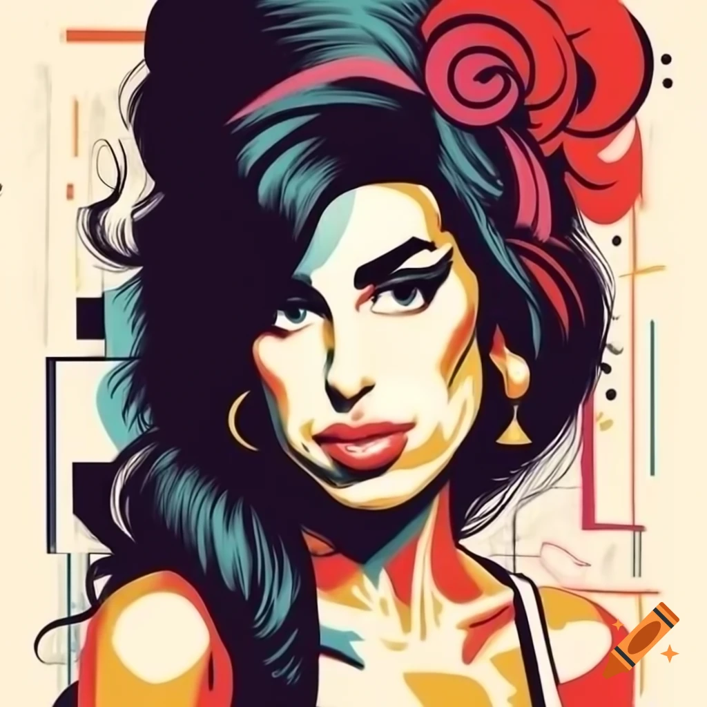 Cubism surrealism futuristic expressionism artwork inspired by Amy Winehouse