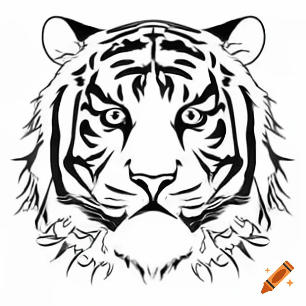 A tiger illustration showcasing its striking features