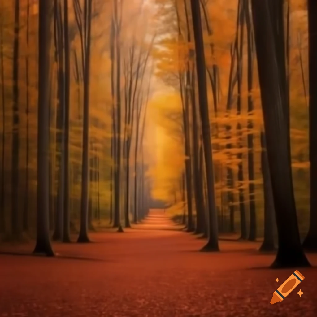 Autumn woods with colorful foliage
