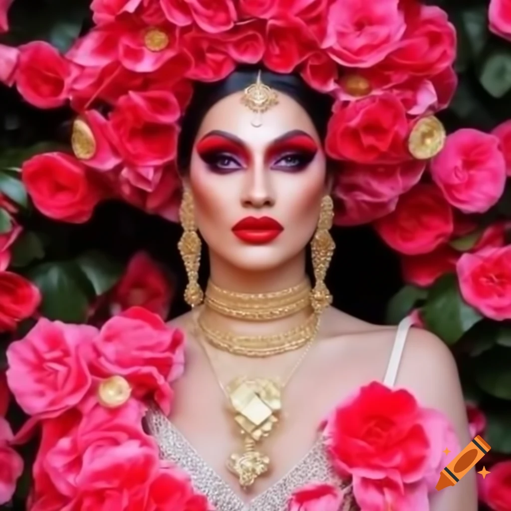 Regal goddess-themed dress inspired by Hera for RuPaul's Drag Race queen Camellia