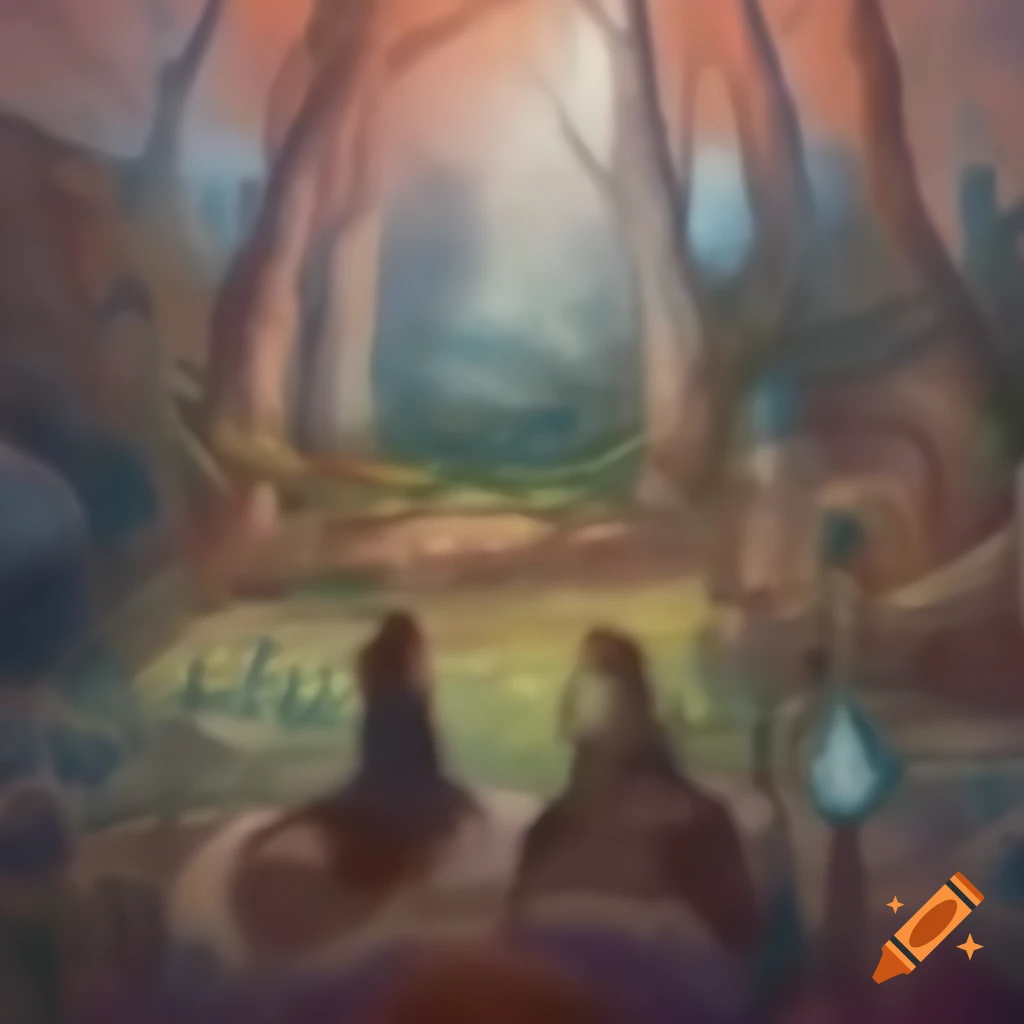 Artistic depiction showcasing various stylistic themes in visual art