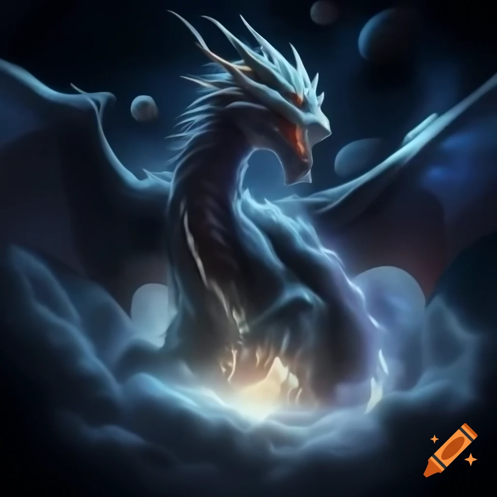 Cosmic dragon made of nebula gas and stardust floating in deep space on ...