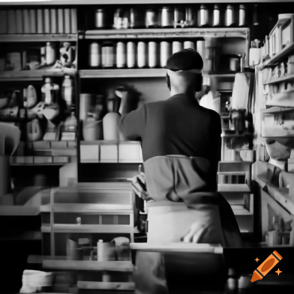 Store employee with ESOM written on back