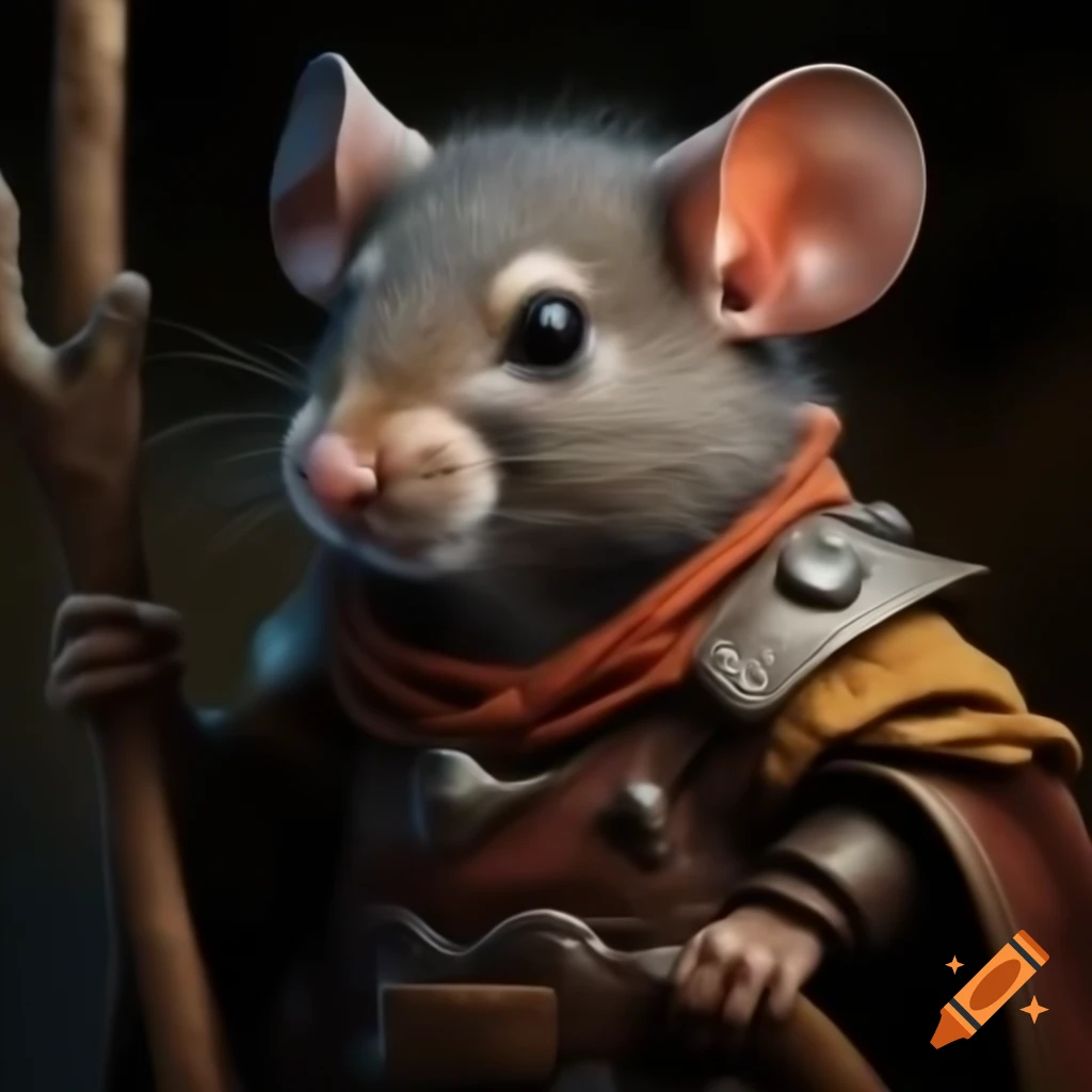 Photorealistic portrait of a farmer mousefolk child in Dungeons and ...