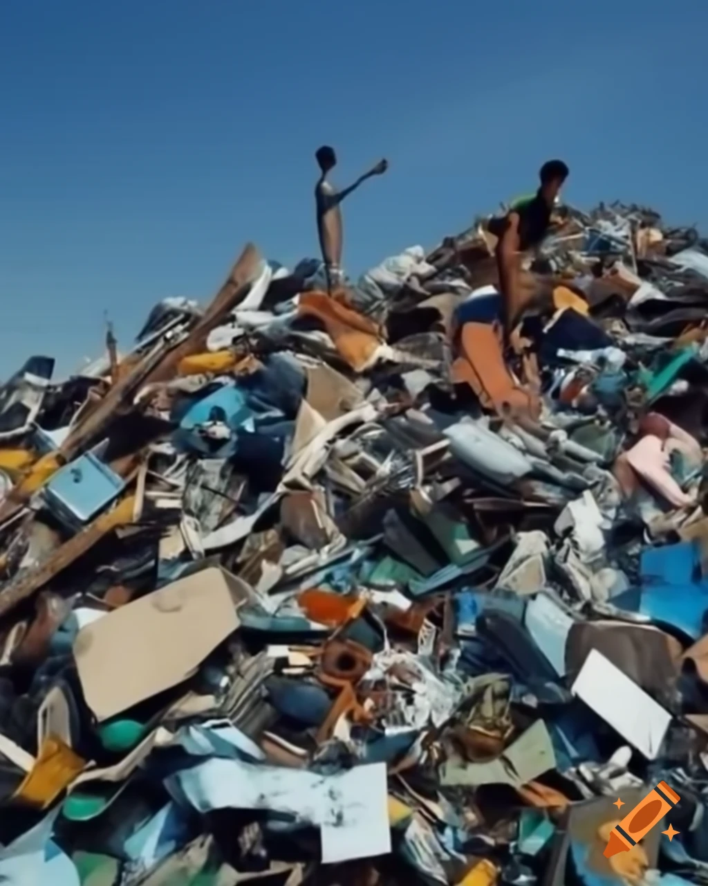 Man collecting plastic scrap