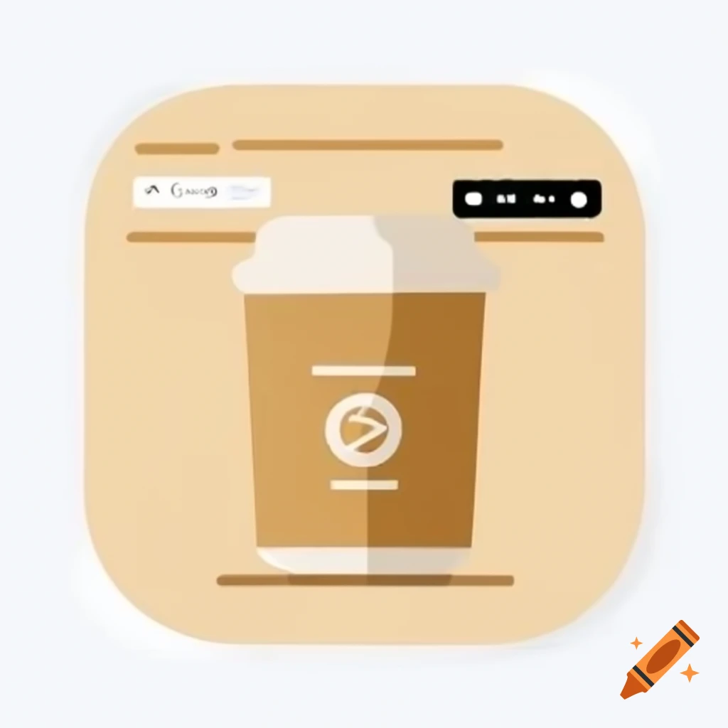 Coffee delivery mobile app screen with modern UI in beige and gold