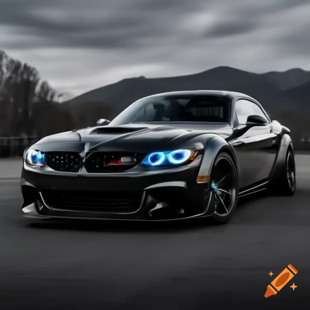 BMW and Dodge Challenger cars side by side