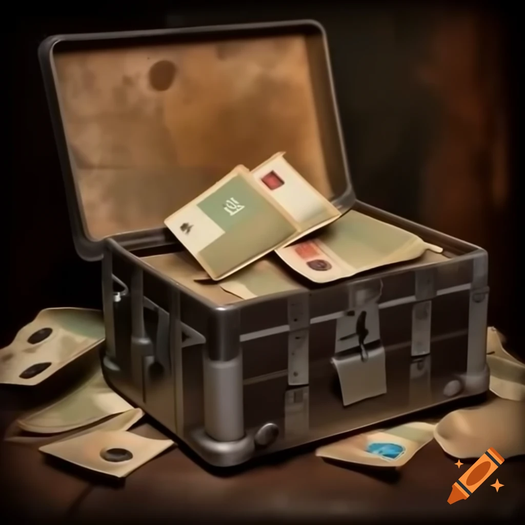 Old chest with a treasure map