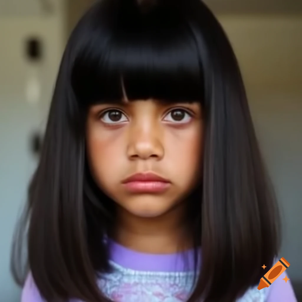 Angry girl with long bangs confronting hairstylist with scissors