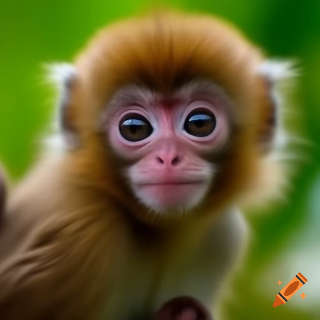 Baby monkey in natural habitat