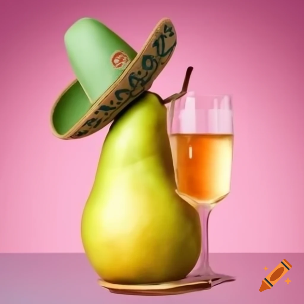 Pear drink decorated with a Texan hat