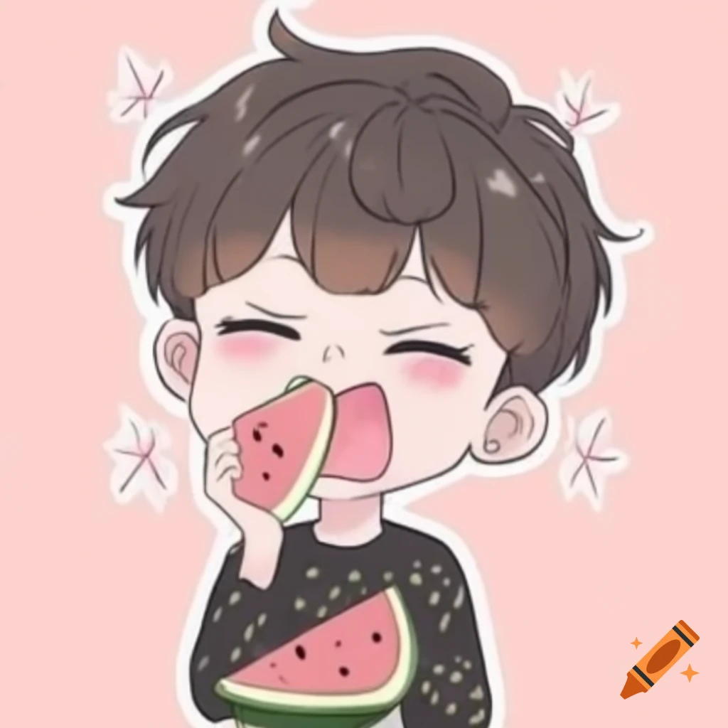 Set of 12 LINE-style stickers featuring a cute boy in black LV shirt with various expressions