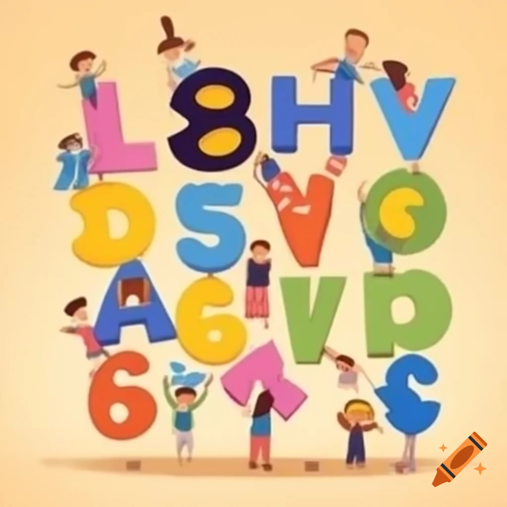 Abc Symbol Playing Children playing with ABC letters on Craiyon