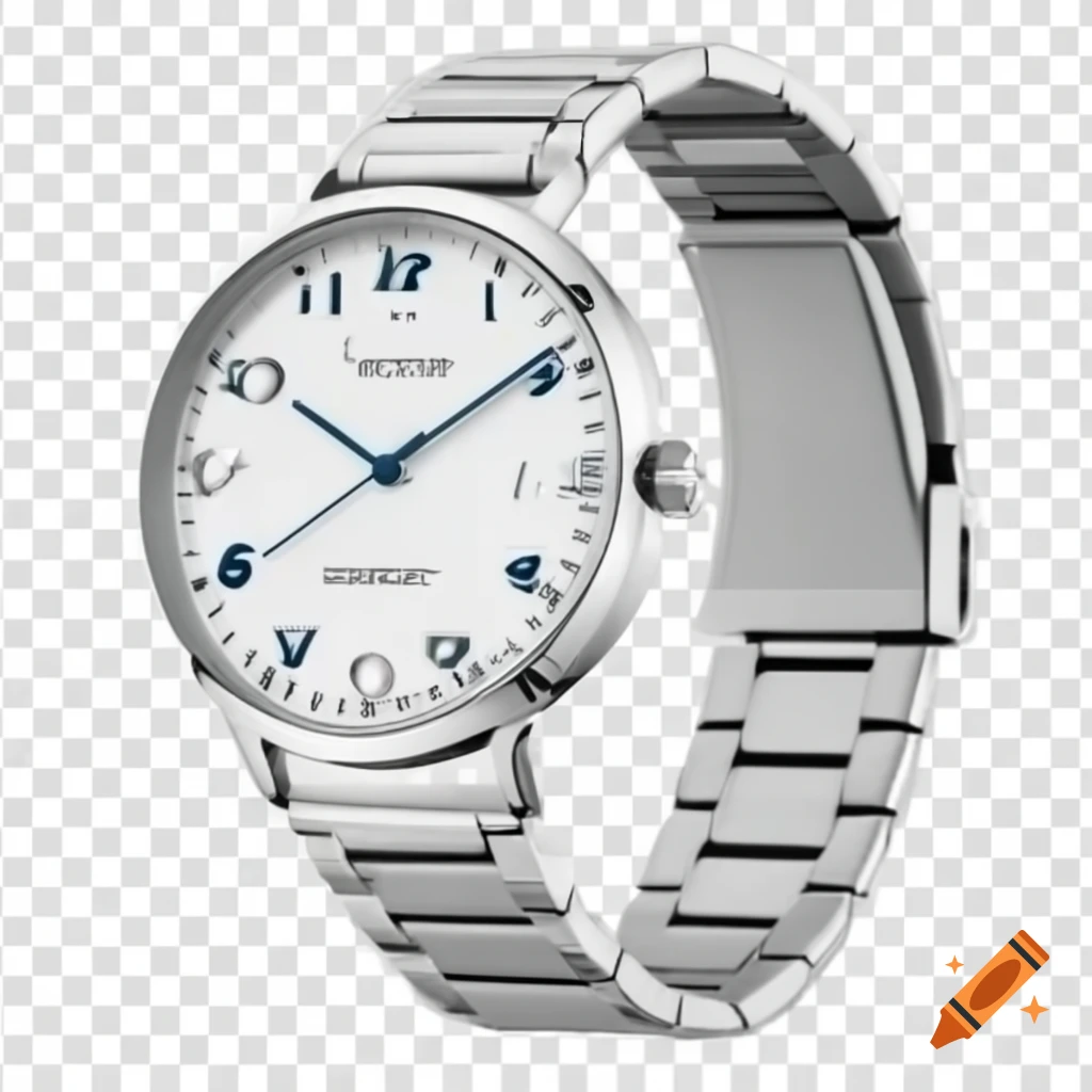 Luxury hand watch displayed in e-commerce style with transparent background