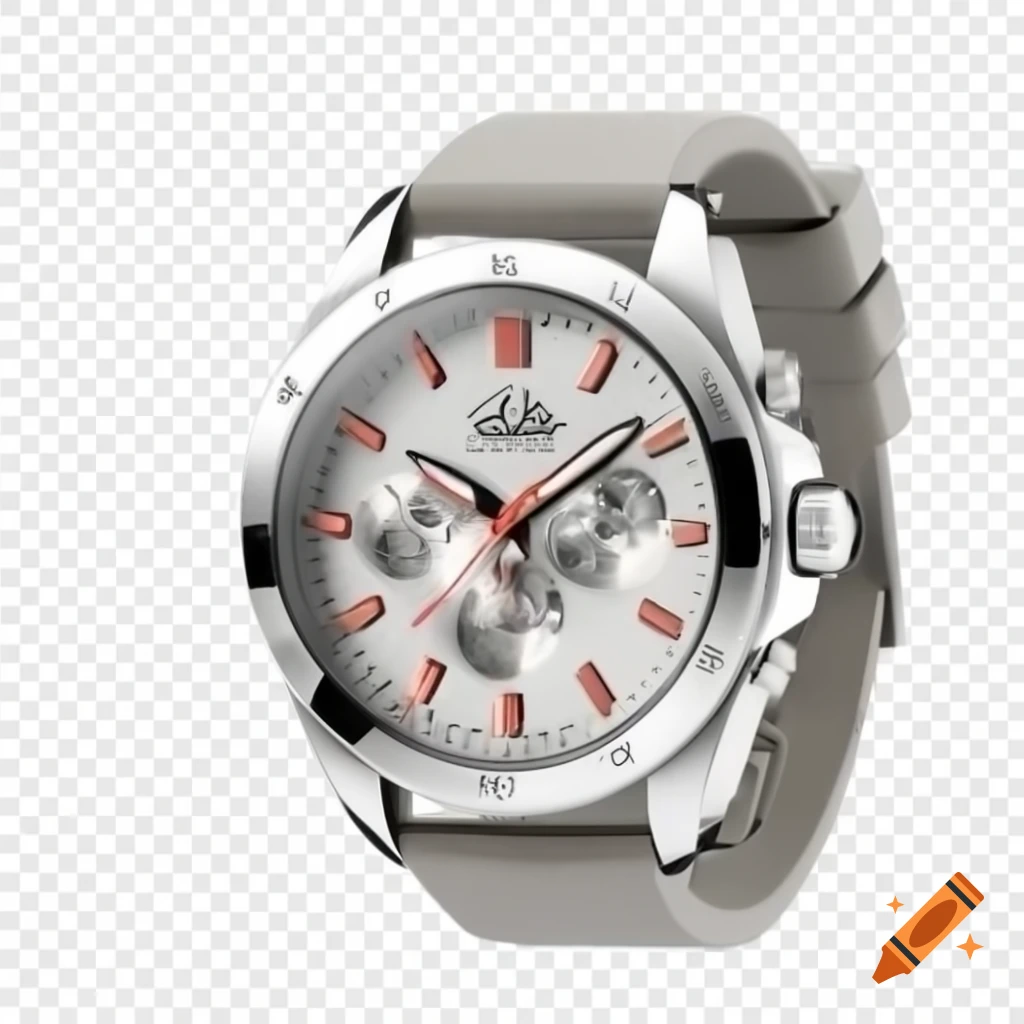 Luxury hand watch displayed in e-commerce style with transparent background